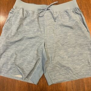 Men's Light Blue Athletic Lined Shorts